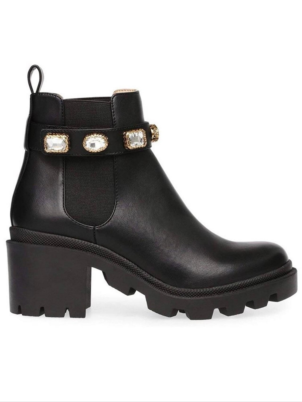 Steve Madden Black Ankle Heeled Boots with Nude Insole